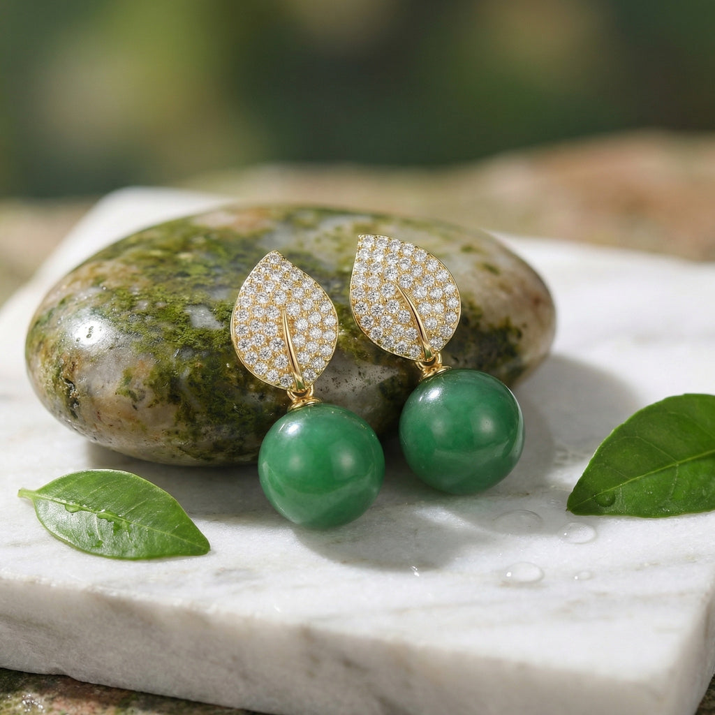  Silver Elegant Nature-Inspired Leaf Pave Accents