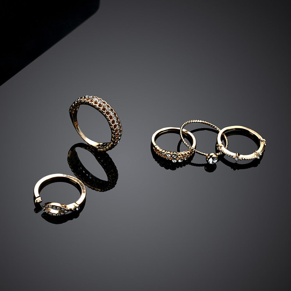 Electroplating 18KJoint Ring Set Combination European