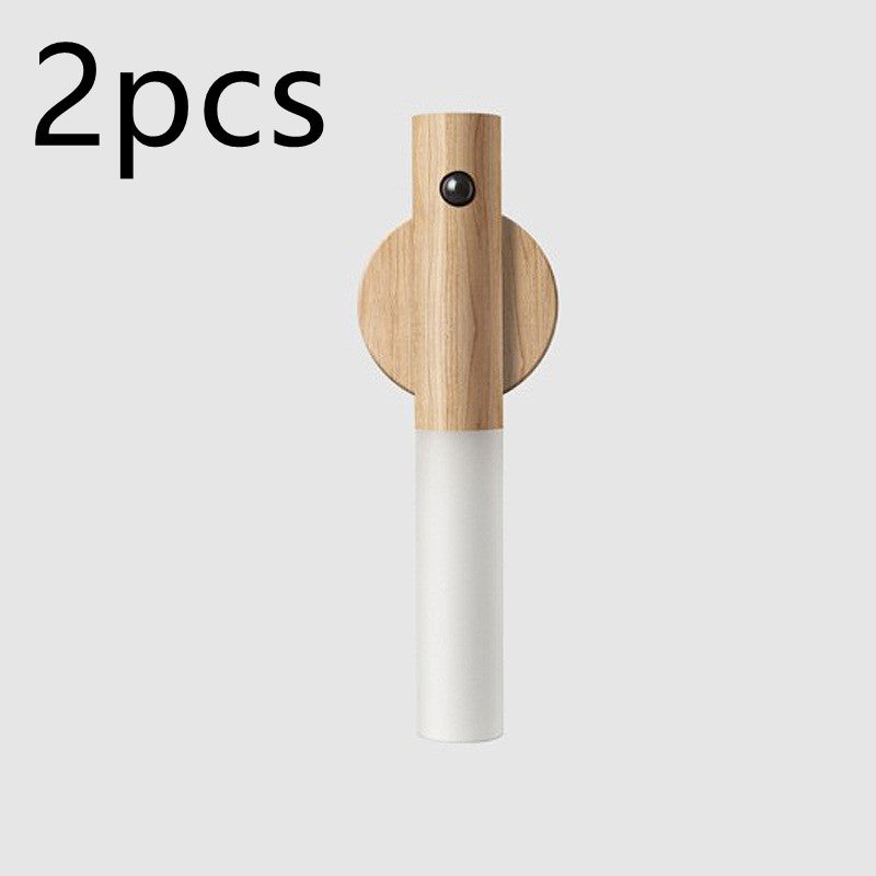  LED USB Magnetic Wood Wireless Night Light Corridors 