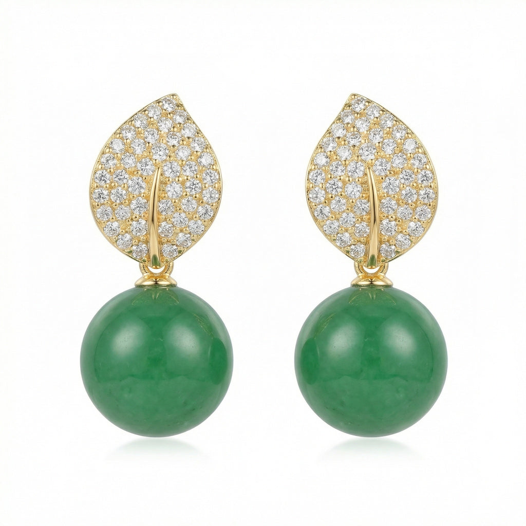  Silver Elegant Nature-Inspired Leaf Pave Accents