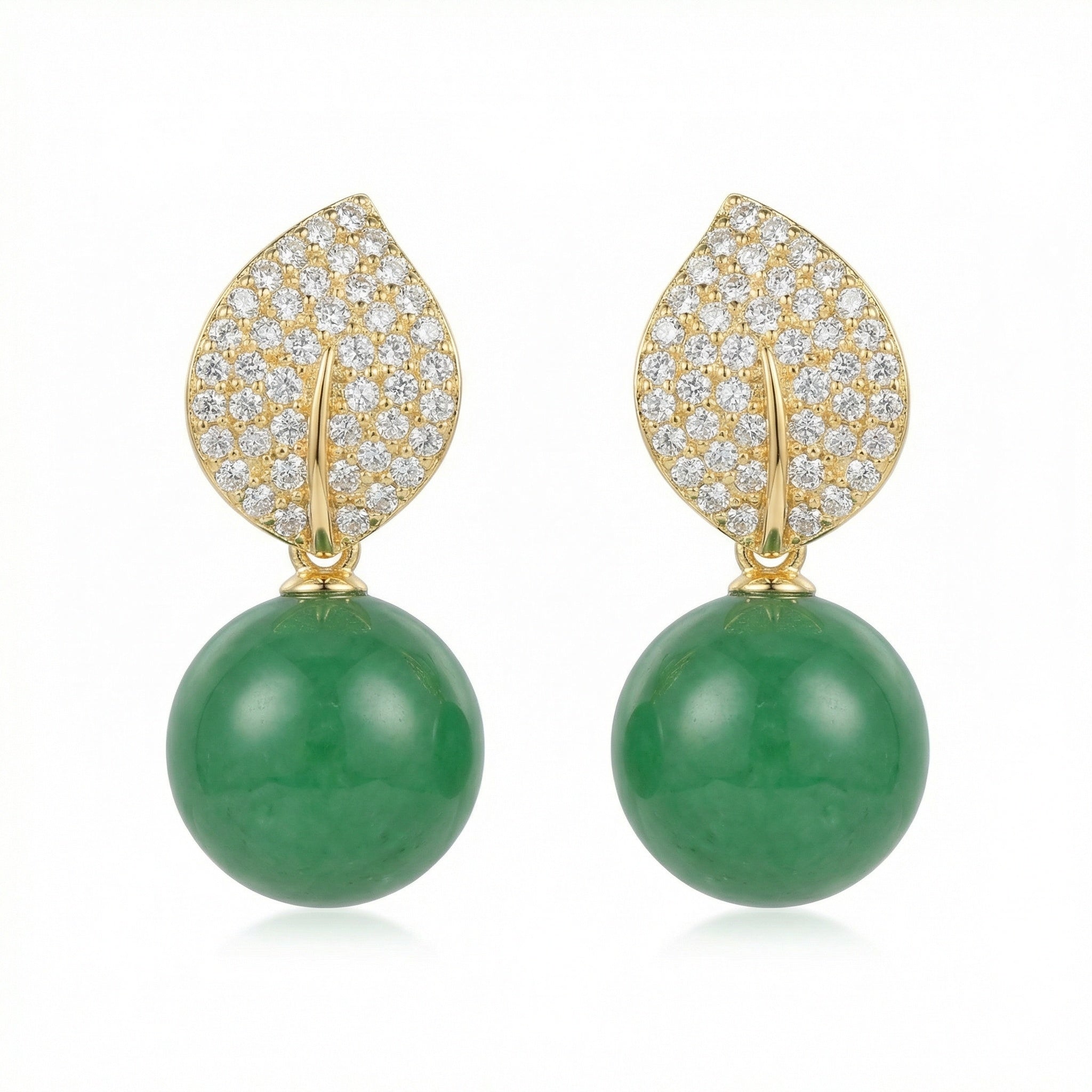  Silver Elegant Nature-Inspired Leaf Pave Accents