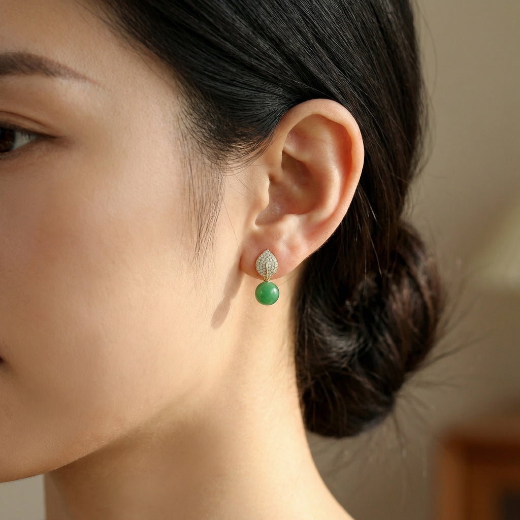  Silver Elegant Nature-Inspired Leaf Pave Accents