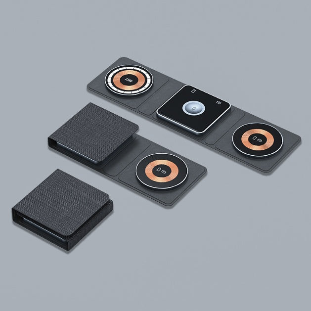 Magnetic Folding Wireless Charger Station For IPhone Transparent Fast 