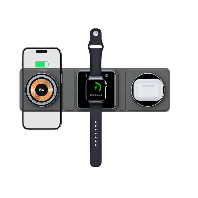 Magnetic Folding Wireless Charger Station For IPhone Transparent Fast 