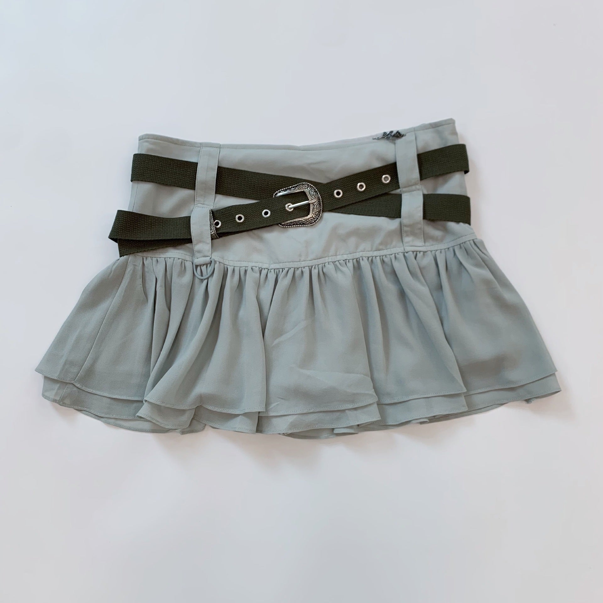 Belted Ruffled Versatile Spicy Girl Chiffon Short