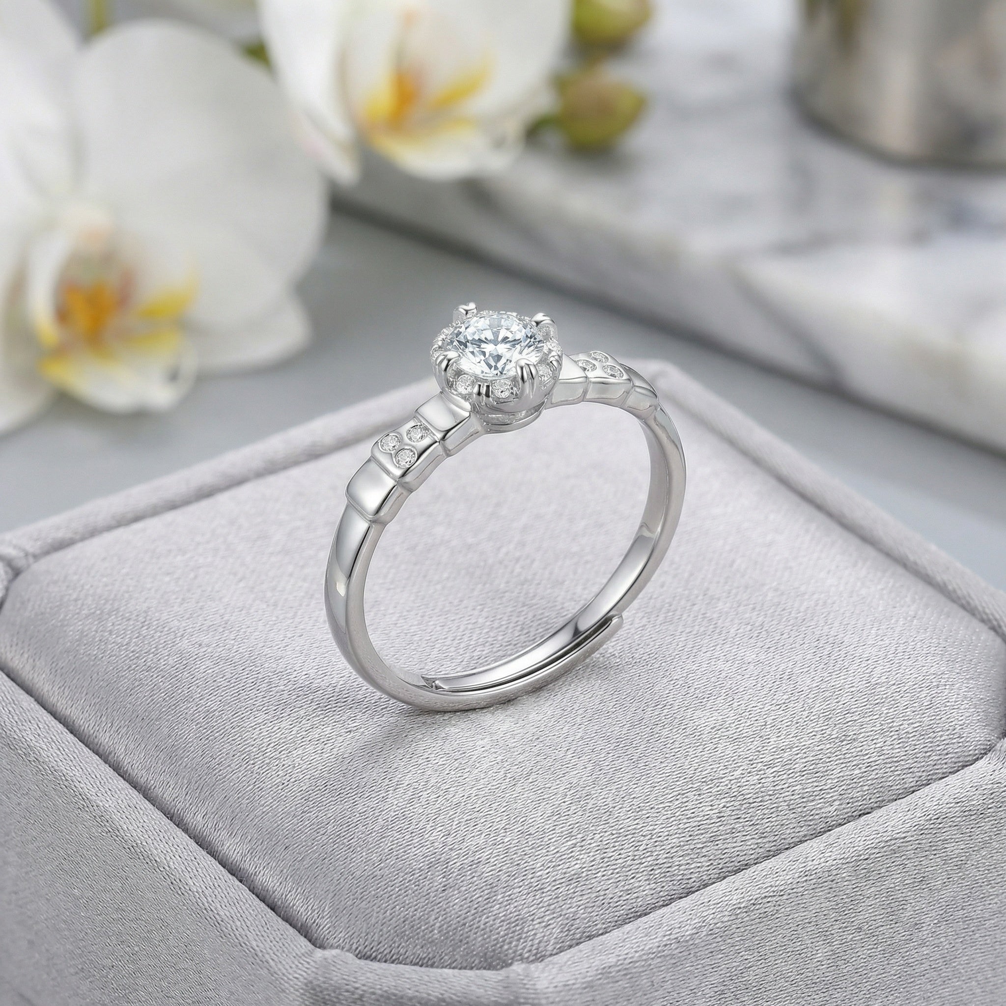 Silver Elegant Sparkling Adjustable Silver