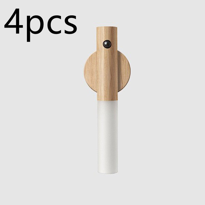  LED USB Magnetic Wood Wireless Night Light Corridors 