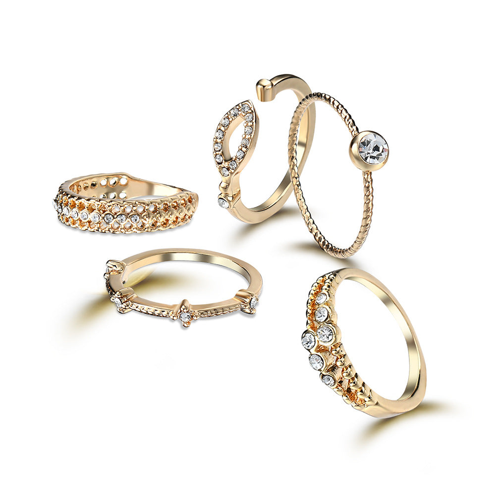 Electroplating 18KJoint Ring Set Combination European