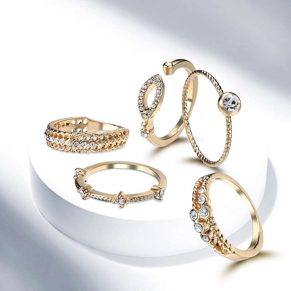 Electroplating 18KJoint Ring Set Combination European
